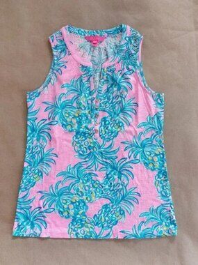 Lilly Pilitzer Hot Pink Tank Blouse Top Women's XS